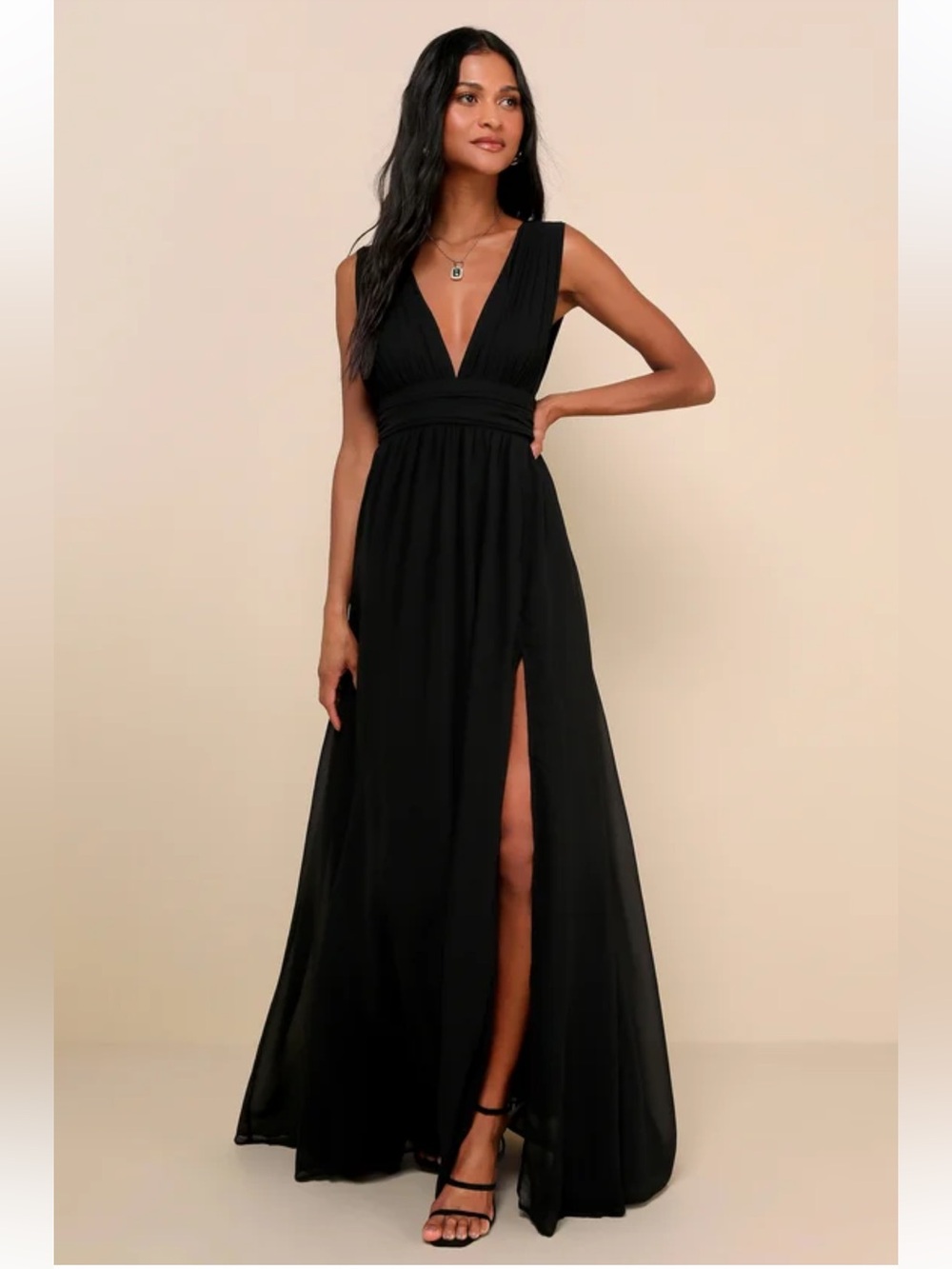 Lulus Heavenly Hues Black Maxi Dress NWT Size Medium Formal Prom
